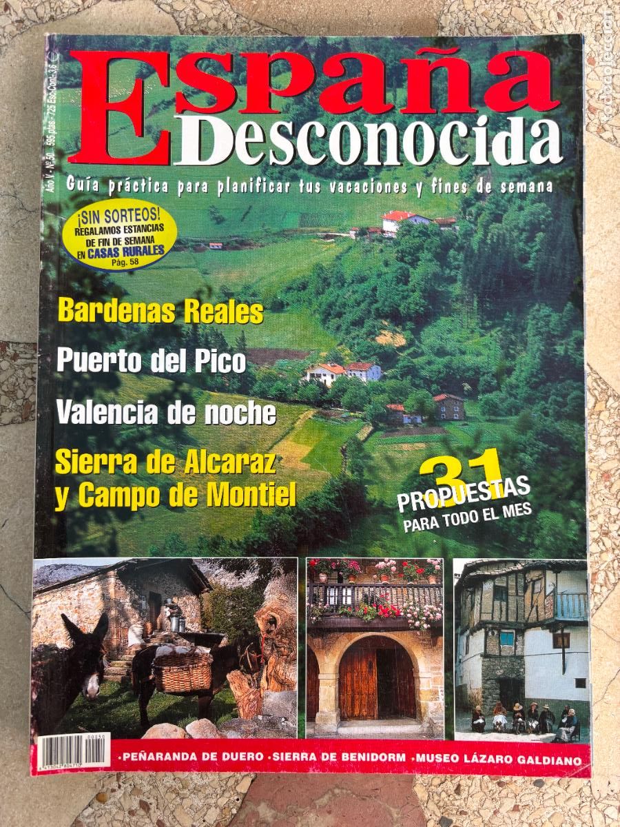 Coleccionismo de Revistas y Peri&oacute;dicos: ESPA&Ntilde;A DESCONOCIDA N&ordm; 50. BARDENAS REALES. PUERTO DEL PICO. VALENCIA DE NOCHE. SIERRA DE ALCAZAR.