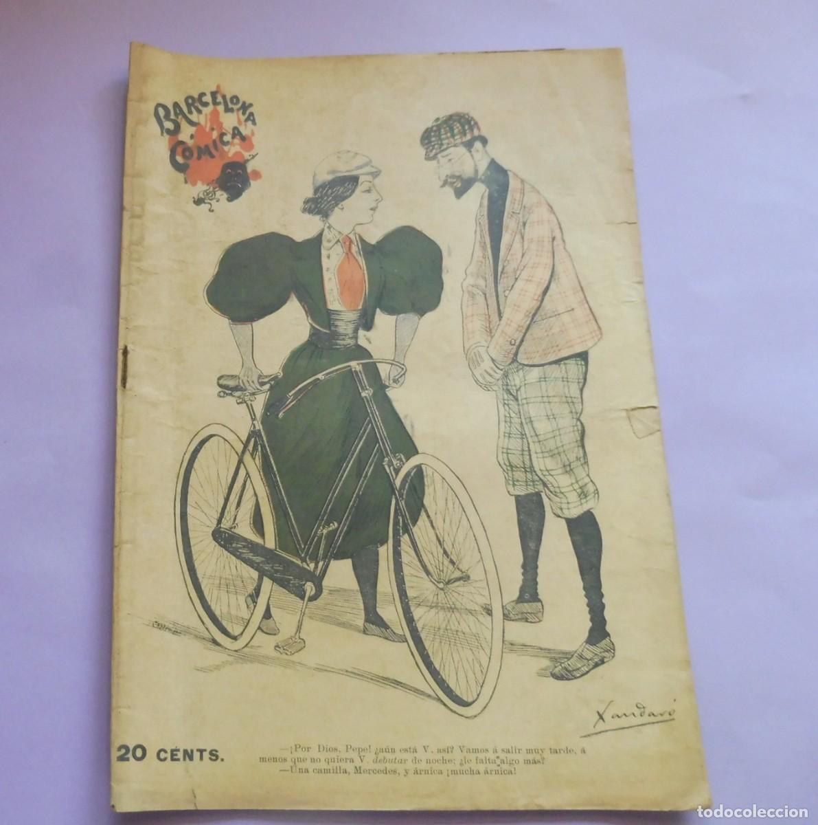Coleccionismo de Revistas y Peri&oacute;dicos: REVISTA - BARCELONA C&Oacute;MICA - A&ntilde;o IX - 25 DE ENERO DE 1896 - N&Uacute;M 4 - chistes, historietas - caricatur