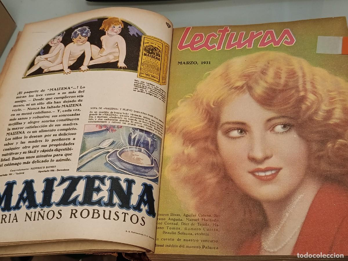 Coleccionismo de Revistas y Peri&oacute;dicos: Revista Lecturas. TOMO COMPLETO 1931. Portada Nancy Carroll. Carlos Arniches, Pardo Baz&aacute;n. Completa.