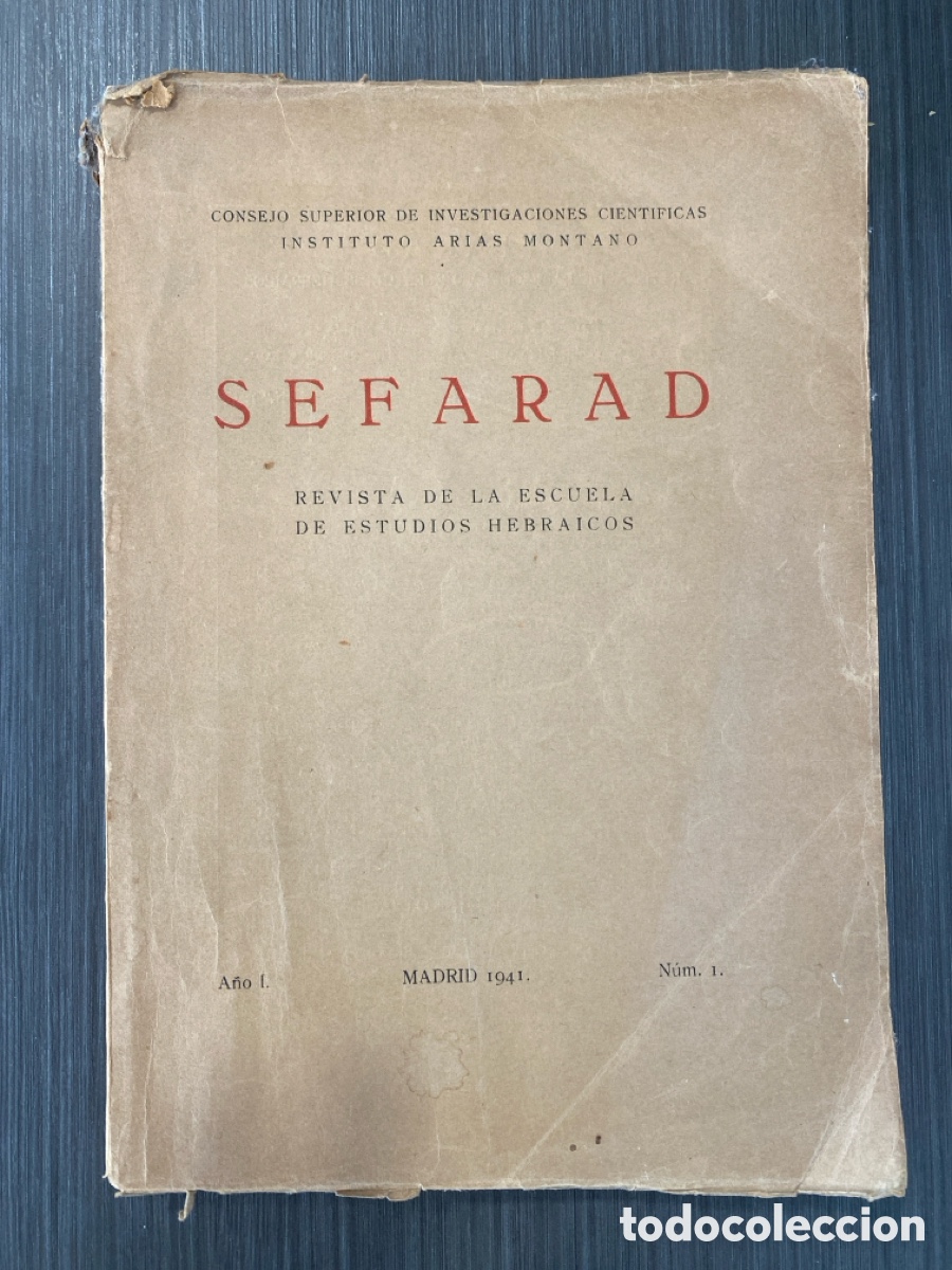 Collection Magazines and Newspapers: Sefarad - A&ntilde;o I - N&uacute;mero 1 (Madrid, 1941) - Primer N&uacute;mero Hist&oacute;rico