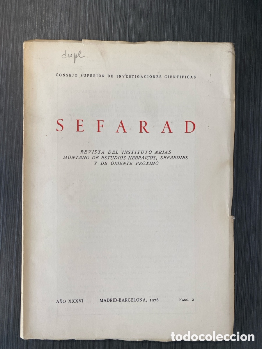Sammeln von Zeitschriften und Zeitungen: Sefarad - A&ntilde;o XXXVI - Fasc&iacute;culo 2 (Madrid, 1976)