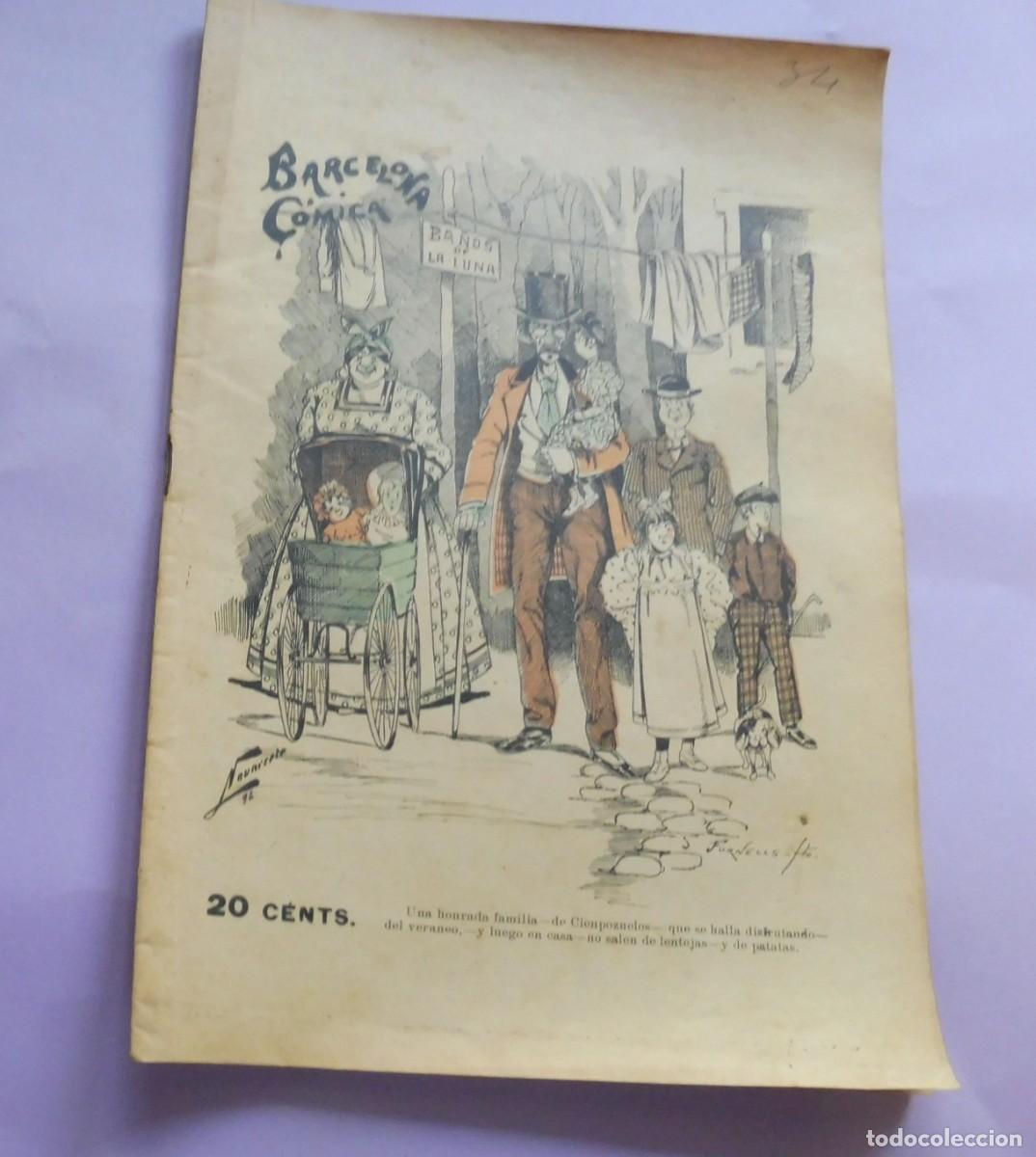 Coleccionismo de Revistas y Peri&oacute;dicos: REVISTA - BARCELONA C&Oacute;MICA - A&ntilde;o IX - 22 AGOSTO DE 1896 - N&Uacute;M 34 - chistes, historietas - fotos,