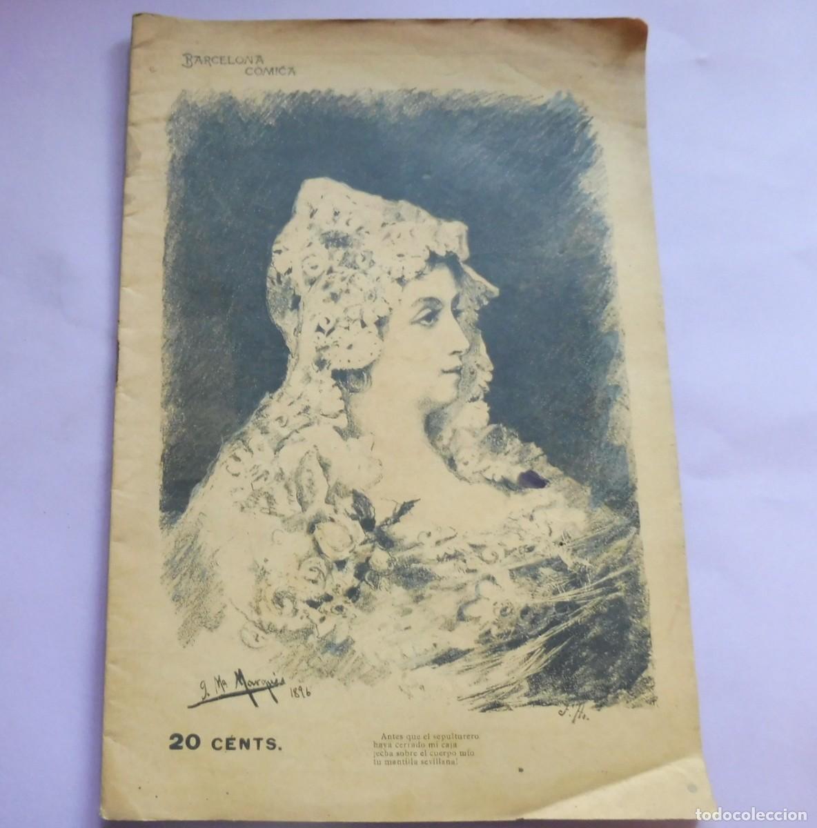 Coleccionismo de Revistas y Peri&oacute;dicos: REVISTA - BARCELONA C&Oacute;MICA - A&ntilde;o IX - 12 SEPTIEMBRE DE 1896 - N&Uacute;M 37 - chistes, historietas - fotos,