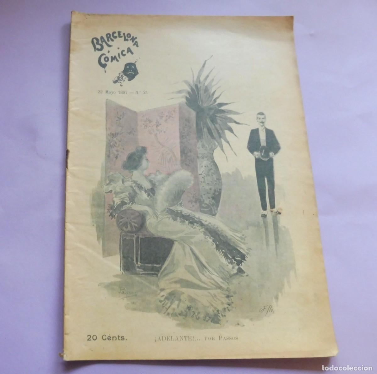 Coleccionismo de Revistas y Peri&oacute;dicos: REVISTA - BARCELONA C&Oacute;MICA - 22 MAYO DE 1897 - N&Uacute;M 21 - chistes, historietas - fotos, publicidad.