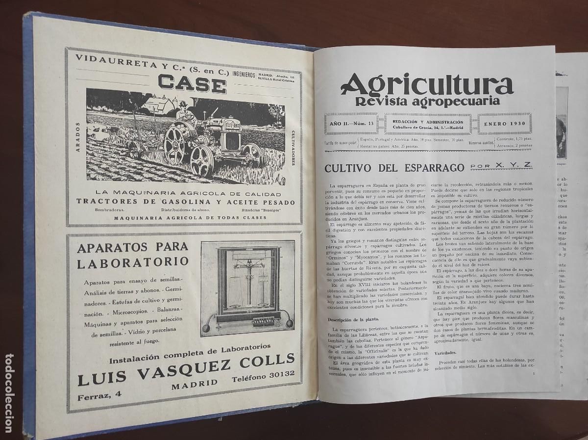 Sammeln von Zeitschriften und Zeitungen: AGRICULTURA REVISTA AGROPECUARIA TOMO CON A&Ntilde;O COMPLETO DE 1930 - DEL N&ordm; 13 AL 24 CON &Iacute;NDICE