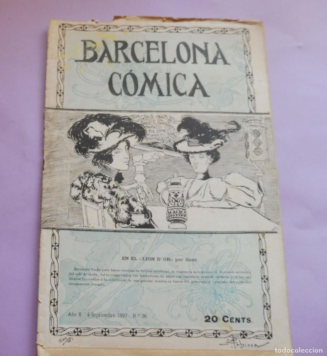 Sammeln von Zeitschriften und Zeitungen: REVISTA - BARCELONA C&Oacute;MICA - 4 SEPTIEMBRE 1897 - N&Uacute;M 36 - chistes, historietas - fotos, publicidad.