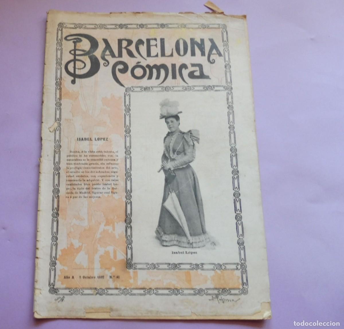 Sammeln von Zeitschriften und Zeitungen: REVISTA - BARCELONA C&Oacute;MICA - 9 OCTUBRE 1897 - N&Uacute;M 41 - chistes, historietas - fotos, publicidad.