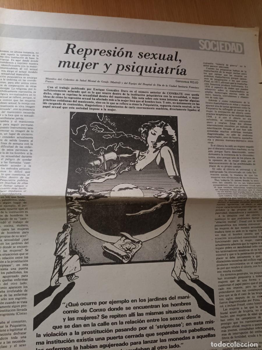 Coleccionismo de Revistas y Peri&oacute;dicos: REPRESION SEXUAL, MUJER Y PSIQUIATRIA. GENOVEVA ROJO. ARTICULO DE REVISTA COMBATE (LCR) JUNIO 1979