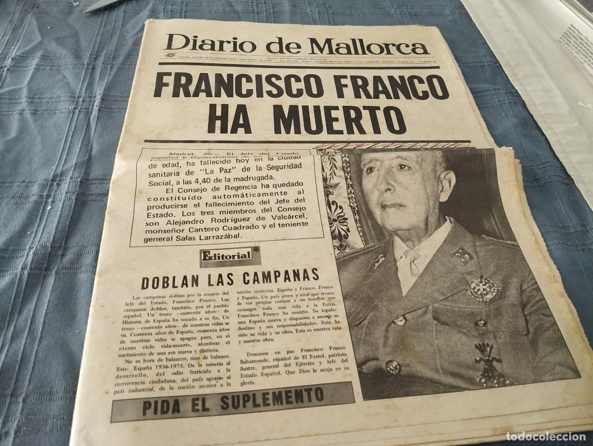 Coleccionismo de Revistas y Peri&oacute;dicos: FRANCO HA MUERTO / DIARIO DE MALLORCA 20 NOVIEMBRE 1975