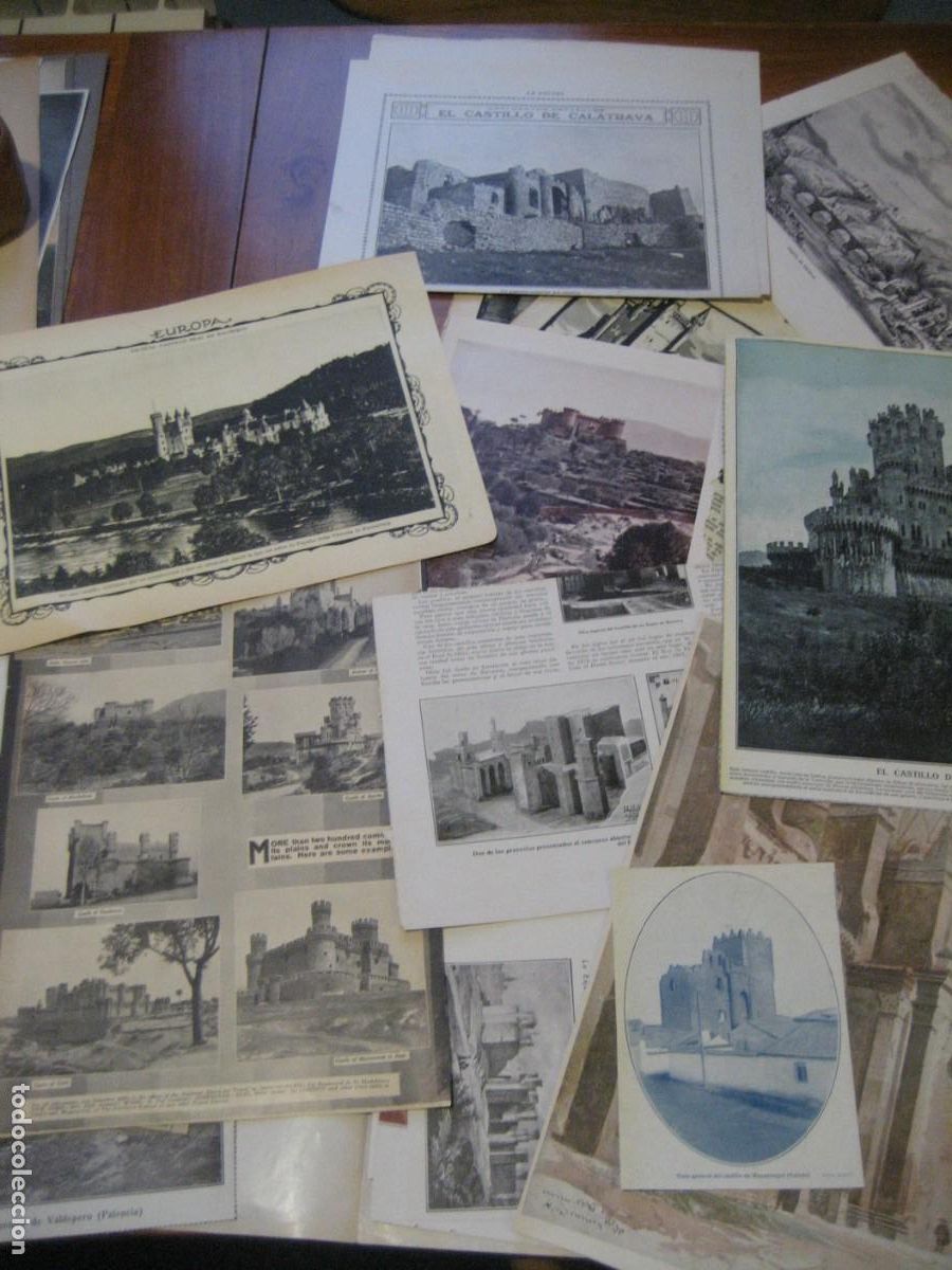 Collection Magazines and Newspapers: lote de recortes de revistas antiguas de castillos de Espa&ntilde;a --