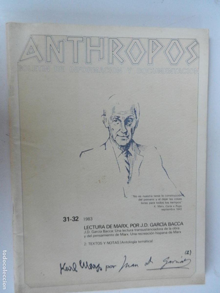 Coleccionismo de Revistas y Peri&oacute;dicos: ANTHROPOS . REVISTA DE DOCUMENTACION- N&ordm; 31-32-1983- LECTURAS DE MARX - VER INDICE -