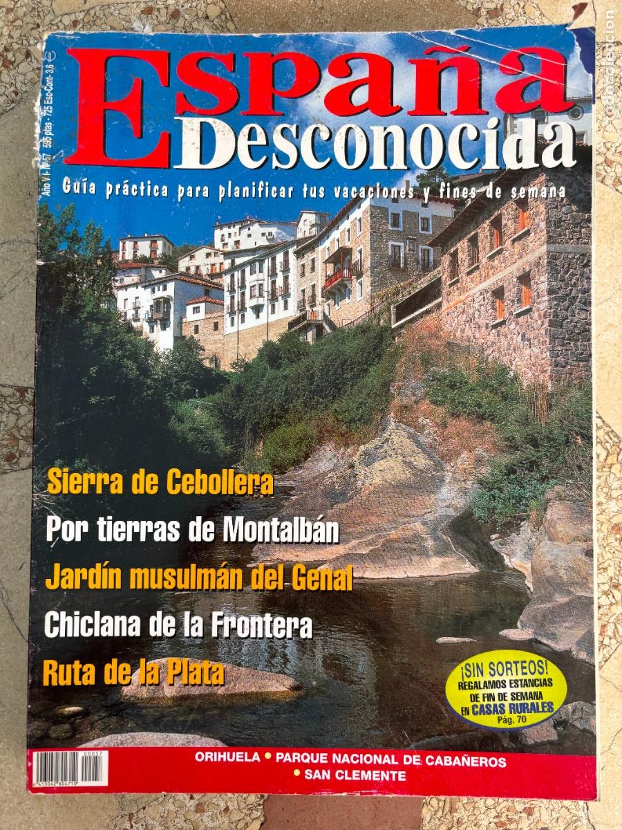 Coleccionismo de Revistas y Peri&oacute;dicos: ESPA&Ntilde;A DESCONOCIDA N&ordm; 57. SIERRA DE CEBOLLERA. TIERRAS DE MONTALB&Aacute;N. CHICLANA DE LA FRONTERA.