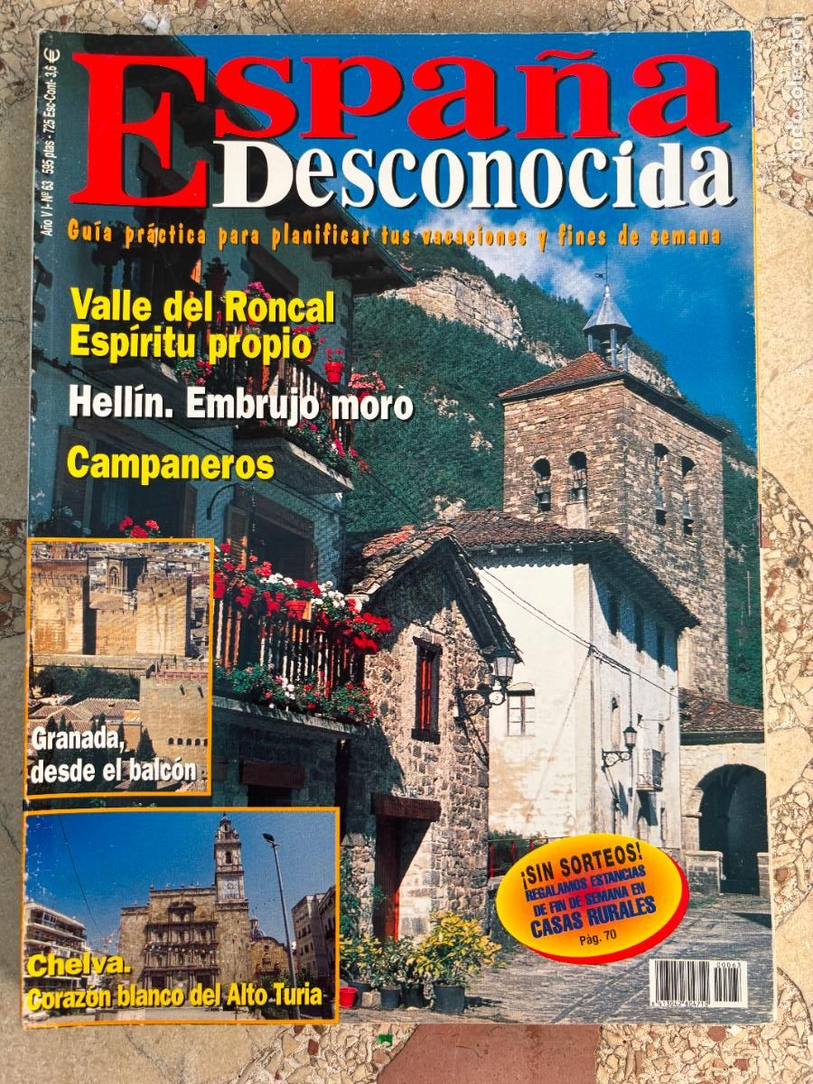 Coleccionismo de Revistas y Peri&oacute;dicos: ESPA&Ntilde;A DESCONOCIDA N&ordm; 63. VALLE DEL RONCAL. HELL&Iacute;N. GRANANDA. CHELVA. CAMPANEROS.