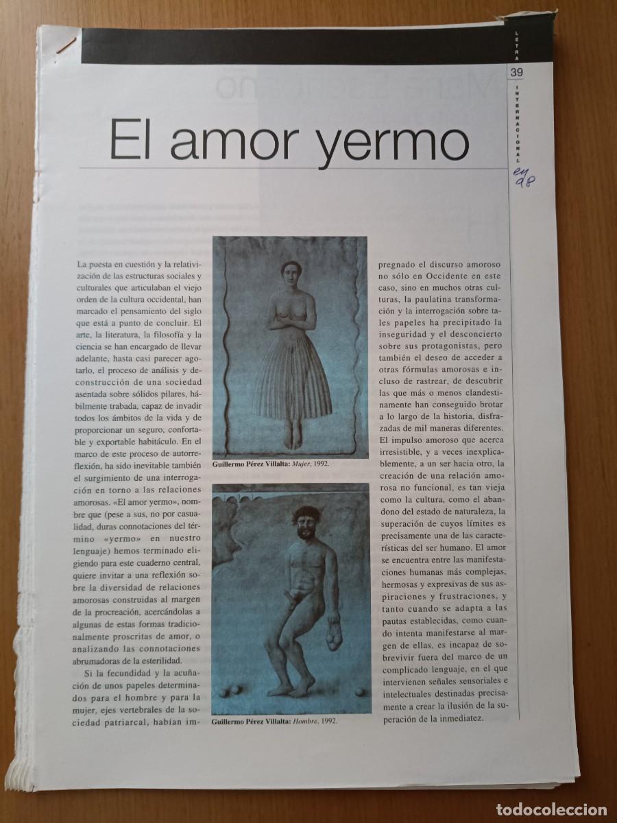 Coleccionismo de Revistas y Peri&oacute;dicos: EL AMOR YERMO, INFERTIL, NARCISISTA. YERMA. MATERNIDAD. 23 PAGINAS REVISTA LETRA INTERNACIONAL 1998.