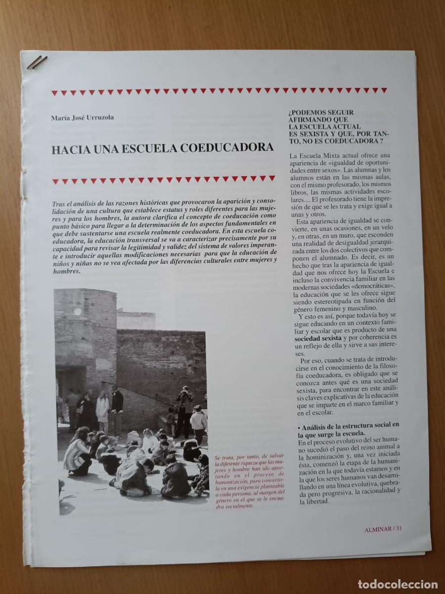 Coleccionismo de Revistas y Peri&oacute;dicos: HACIA UNA ESCUELA COEDUCADORA. MARIA JOSE URRUZOLA. 7 PAGINAS DE REVISTA ALMINAR.