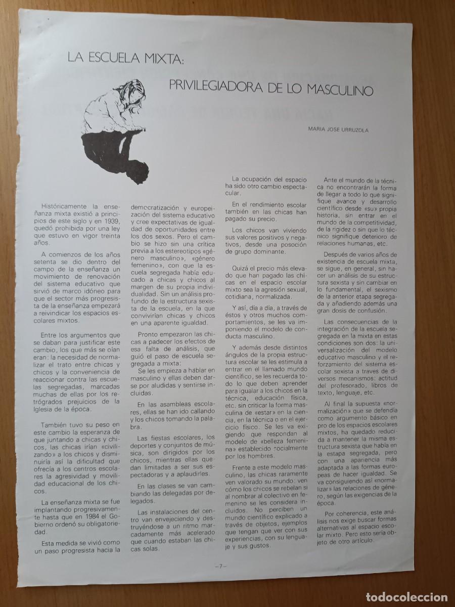 Coleccionismo de Revistas y Peri&oacute;dicos: LA ESCUELA MIXTA , PRIVILEGIADORA DE LO MASCULINO. ARTICULO DE MARIA JOSE URRUZOLA.