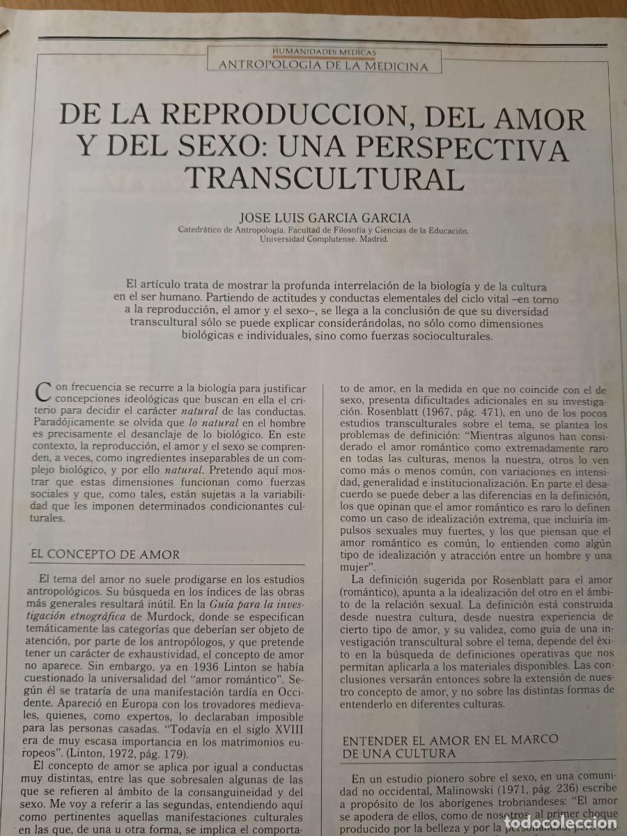 Collectionnisme de Revues et Journaux: REPRODUCCION AMOR, SEXO, PERSPECTIVA TRANSCULTURAL