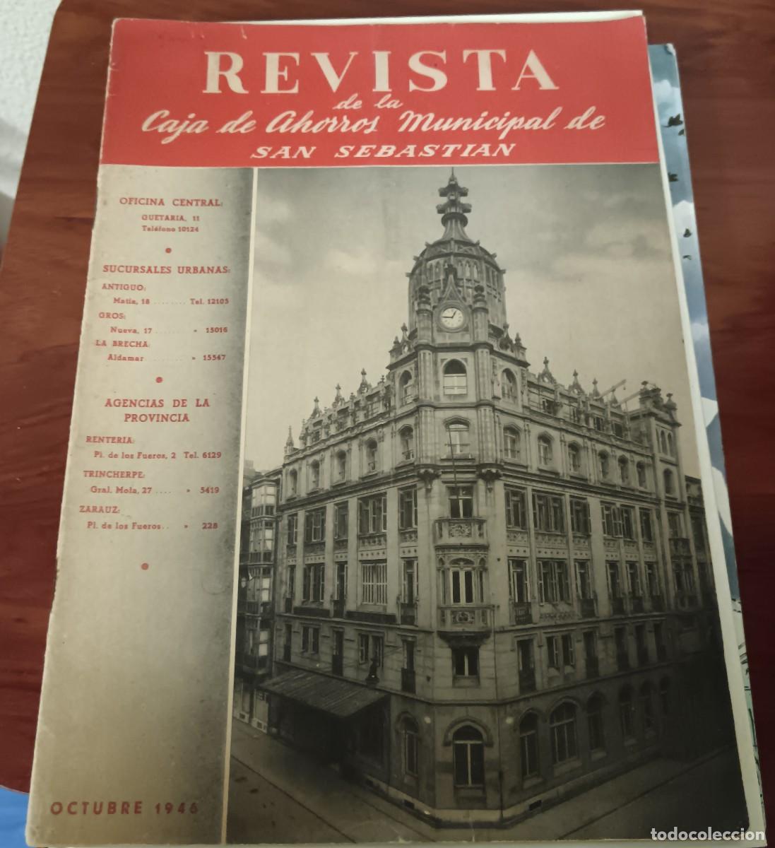 Collectionnisme de Revues et Journaux: REVISTA DE LA CAJA DE AHORROS MUNICIPAL DE SAN SEBASTI&Aacute;N OCTUBRE 1946