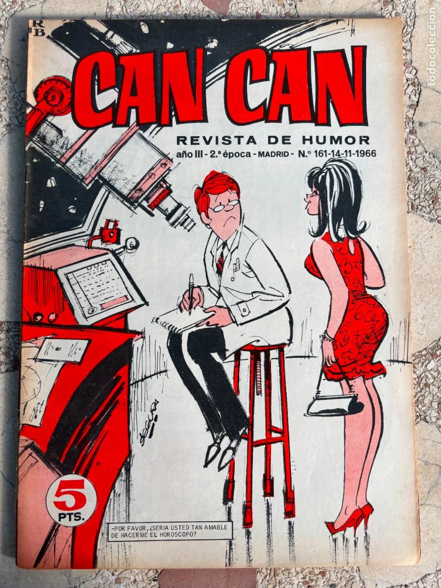 Collezionismo di Riviste e Giornali: CAN CAN REVISTA DE HUMOR. A&Ntilde;O III 2&ordf; &Eacute;POCA N&ordm; 161. 14/11/1966.