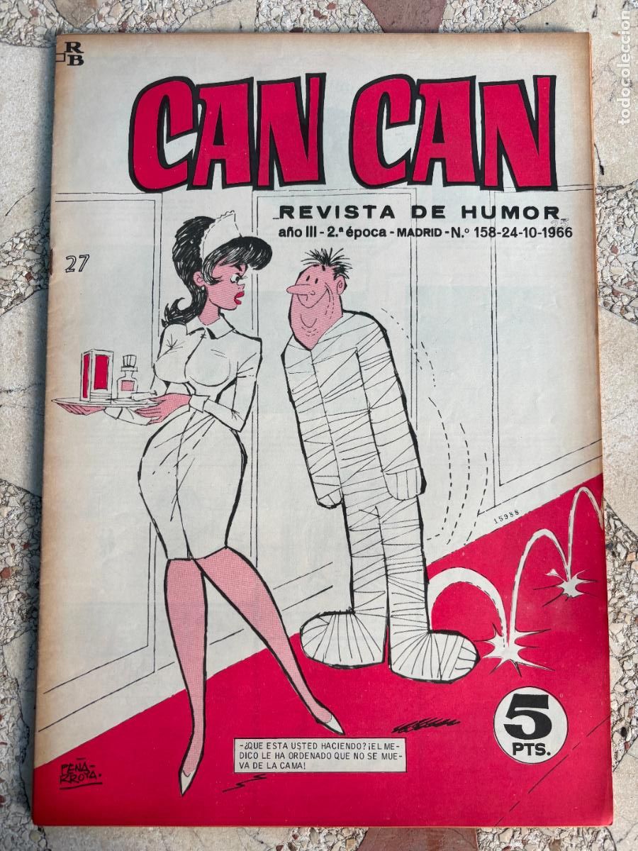 Coleccionismo de Revistas y Peri&oacute;dicos: CAN CAN REVISTA DE HUMOR. A&Ntilde;O III 2&ordf; &Eacute;POCA N&ordm; 158. 24/10/1966.