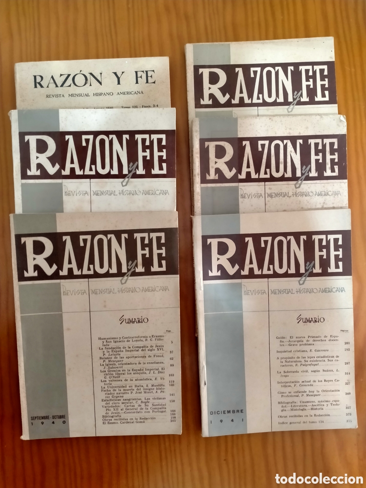 Coleccionismo de Revistas y Peri&oacute;dicos: Revistas Raz&oacute;n y fe. A&ntilde;os 1940, 1941 y 1942.