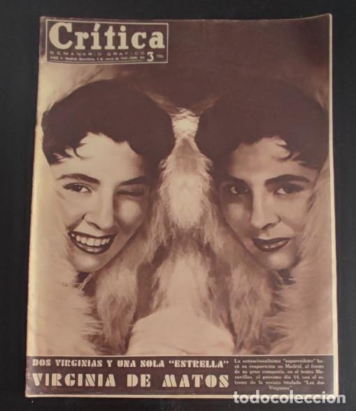 Coleccionismo de Revistas y Peri&oacute;dicos: REVISTA CRITICA 1955, VIRGINIA DE MATOS, JUANITA MILANESA, PESCA ATUN 380 KG, LAINA AND BOBBY, CEZON