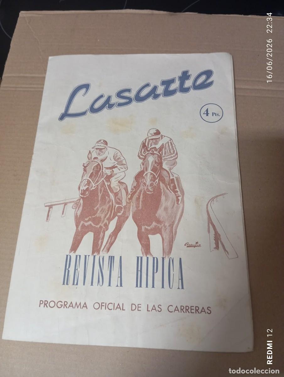 Coleccionismo de Revistas y Peri&oacute;dicos: LASARTE REVISTA HIPICA / SAN SEBASTIAN 8 AGOSTO 1954 / 4 PTS / 11 PAGINAS
