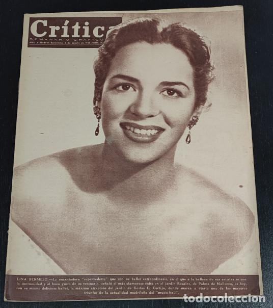 Coleccionismo de Revistas y Peri&oacute;dicos: REVISTA CRITICA 1955, LINA BERMEJO, LOLA FLORES, LOLY DE LA BRENA, ENRIQUE HERREROS, MILLONARIA A LO