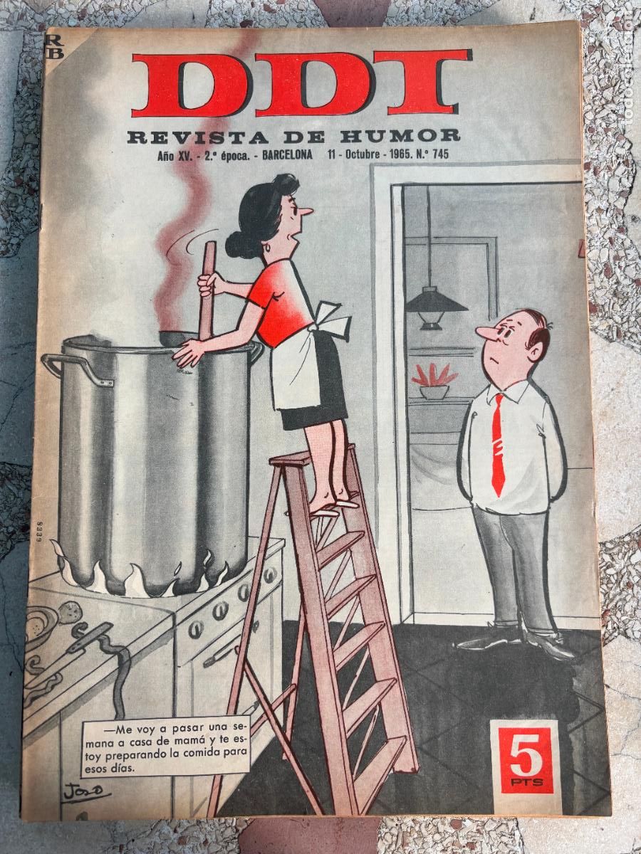 Coleccionismo de Revistas y Peri&oacute;dicos: DDT. REVISTA DE HUMOR A&Ntilde;O XV 2&ordf; &Eacute;POCA. N&ordm; 745. 11/10/1965.