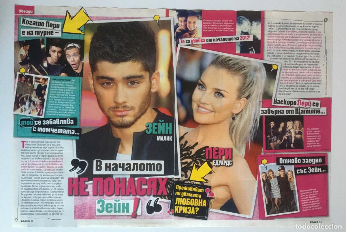 Coleccionismo de Revistas y Peri&oacute;dicos: Zayn Malik & Perrie Edwards One Direction Little Mix Rare 2-Page Article Clipping Bravo Bulgaria