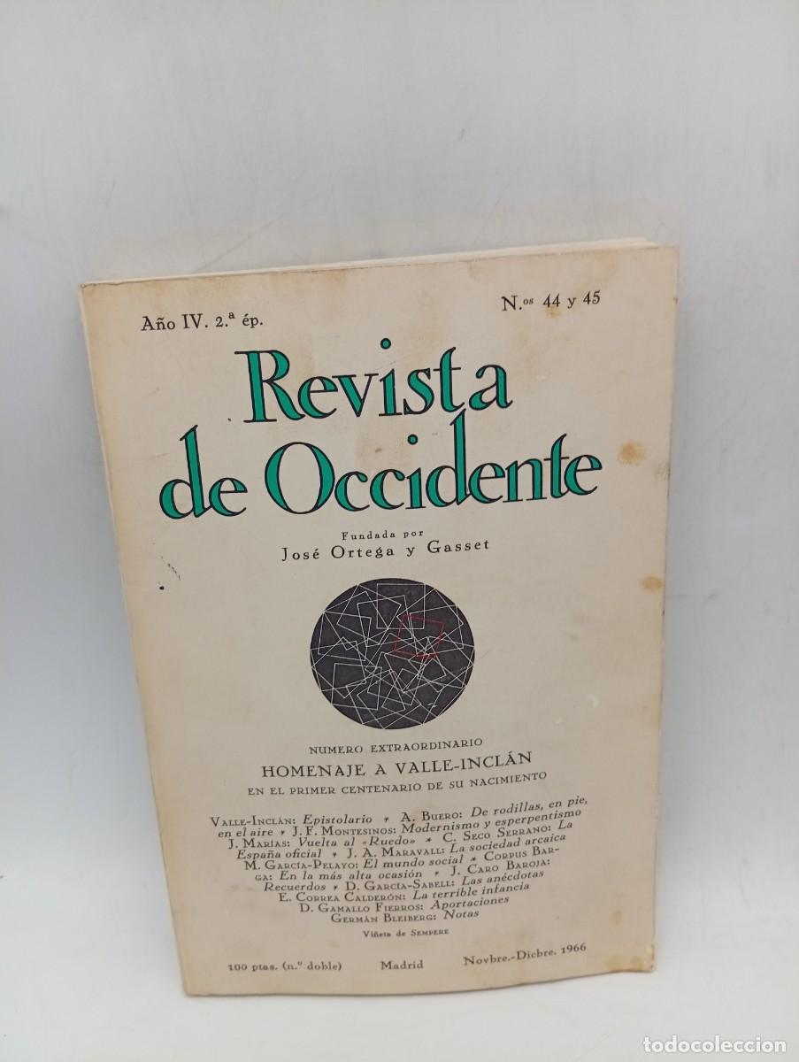 Coleccionismo de Revistas y Peri&oacute;dicos: REVISTA DE OCCIDENTE. HOMENAJE A VALLE-INCLAN. N&ordm; 44 Y 45. 1966. PAGS: 379.