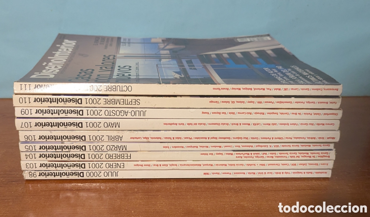 Collection Magazines and Newspapers: Lote de 9 revistas Dise&ntilde;o Interior, a&ntilde;o 2001 Numeros: 98, 103, 104, 105, 106, 107, 109, 110, 111