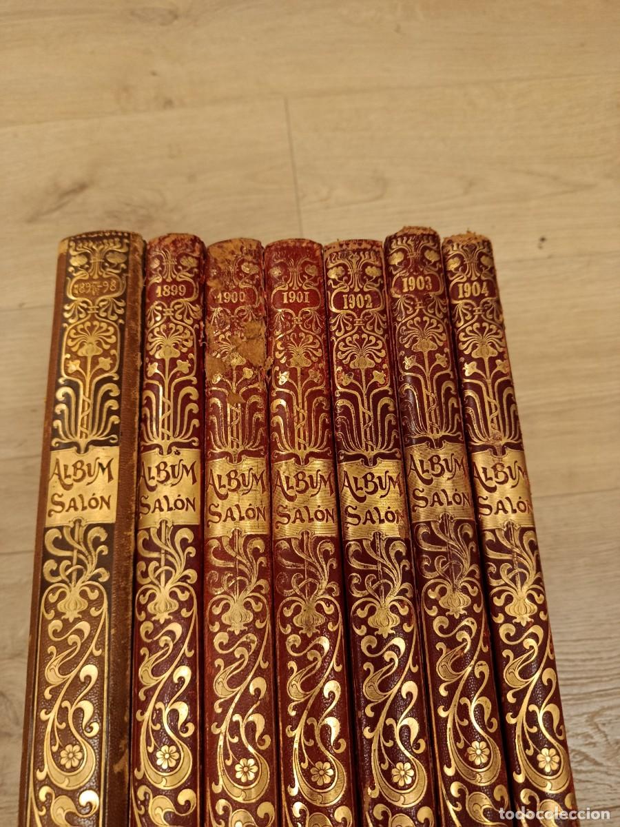 Coleccionismo de Revistas y Peri&oacute;dicos: LOTE &Uacute;NICO: 7 Tomos Correlativos Revista &Aacute;LBUM SAL&Oacute;N (1897-1904). Encuadernaci&oacute;n Original Modernista