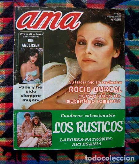Coleccionismo de Revistas y Peri&oacute;dicos: REVISTA AMA / ROCIO DURCAL, DESPLEGABLE PATRONES, CAMILO SESTO, GLORIA FUERTES, VICTORIA ABRIL