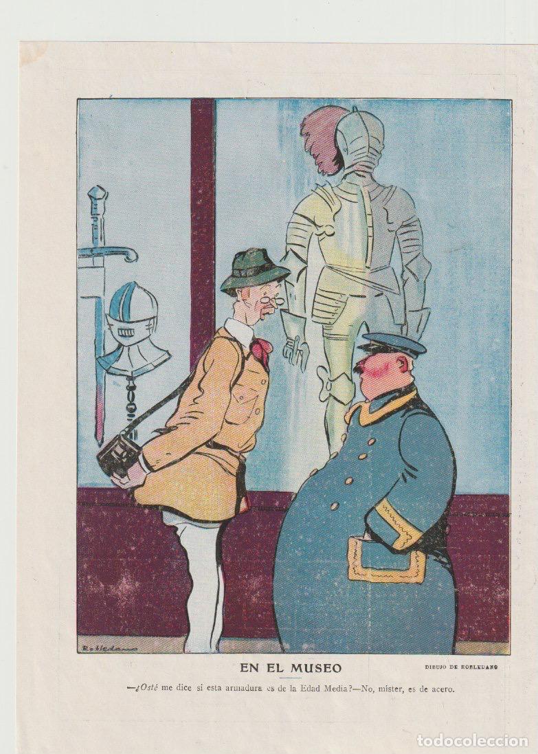 Coleccionismo de Revistas y Peri&oacute;dicos: En el museo / dibujo de humor de Robledano -1912