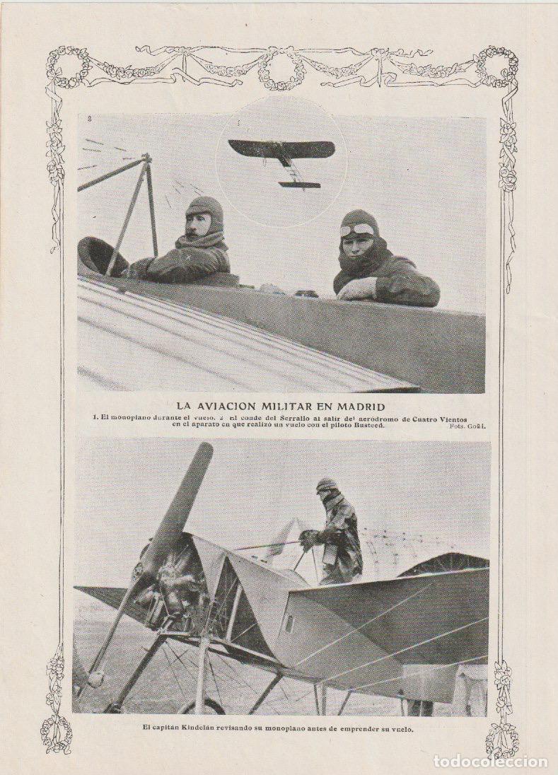 Coleccionismo de Revistas y Peri&oacute;dicos: * AVIACI&Oacute;N MILITAR * Conde de Serrallo, piloto Busteed, capitan Kindel&aacute;n - 1912