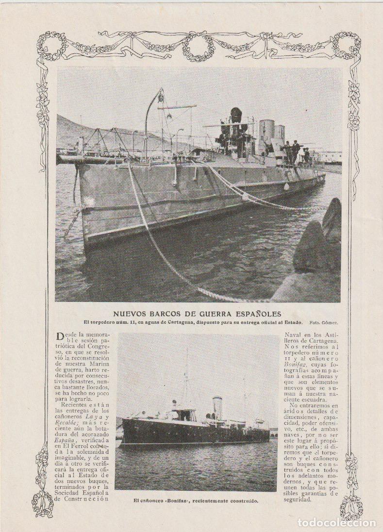 Sammeln von Zeitschriften und Zeitungen: * CARTAGENA * Barcos de guerra: torpedero n&ordm; 11, ca&ntilde;onero Bonifaz - 1912