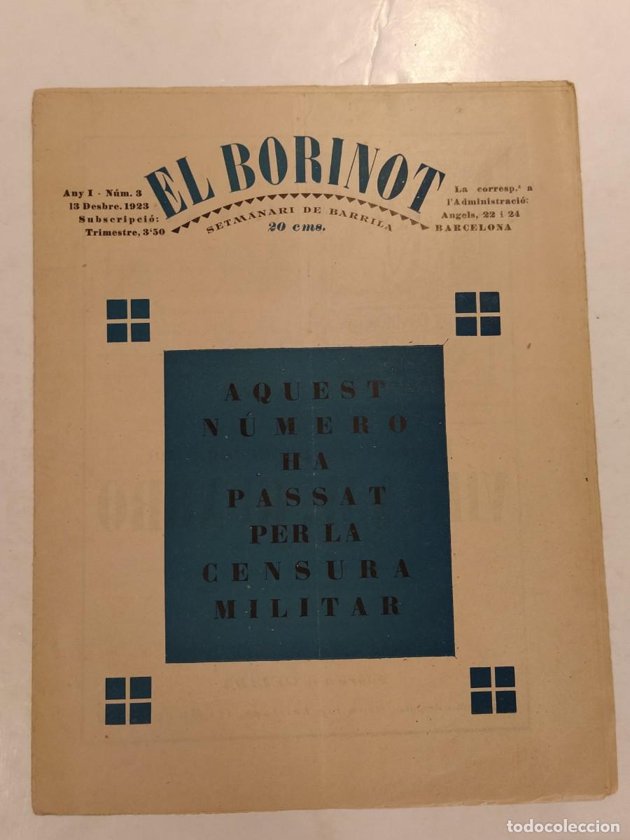 Collection Magazines and Newspapers: EL BORINOT - NUMERO 3 ANY 1923 - SETMANARI DE BARRILA - REVISTA ANTIGA - ORIGINAL