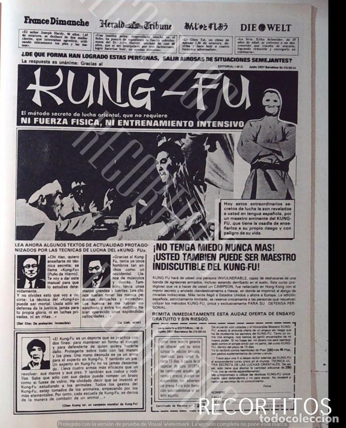 Coleccionismo de Revistas y Peri&oacute;dicos: KUNG FU ANUNCIO PUBLICIDAD ARTES MARCIALES