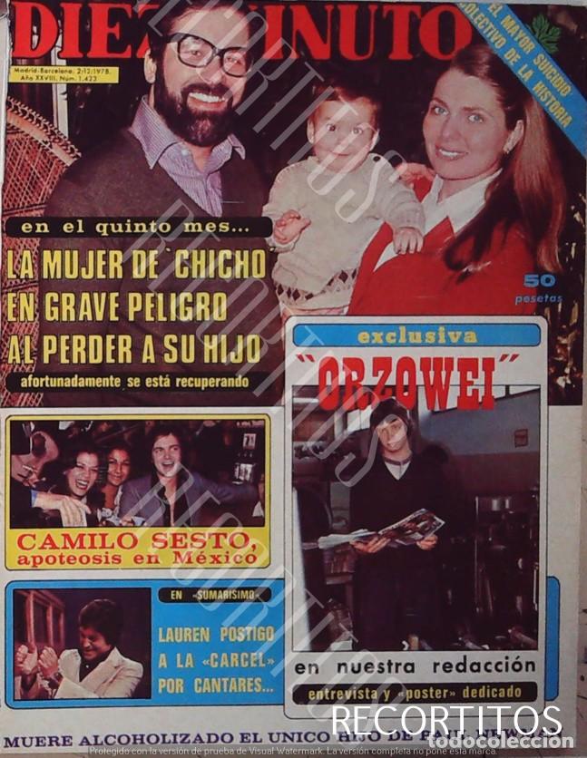 Coleccionismo de revistas y peri&oacute;dicos: RECORTE PORTADA CHICHO IBA&Ntilde;EZ SERRADOR ORZOWEI PETER MARSHALL CAMILO SESTO ANGELA CARRASCO LOLITA PO