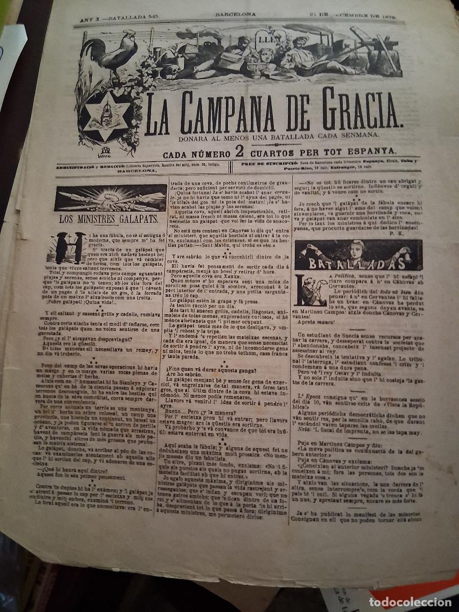 Colecionismo de Revistas e Jornais: CAMPANA DE GRACIA, La: Barcelona, n&ordm; 545, 21 decembre 1879.