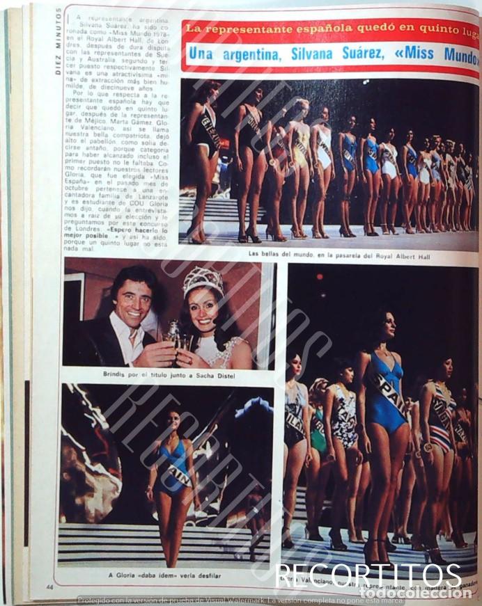 Colecionismo de Revistas e Jornais: SILVANA SUAREZ MISS MUNDO WORLD 1978 SACHA DISTEL GLORIA VAVLENCIANO MISS ESPA&Ntilde;A