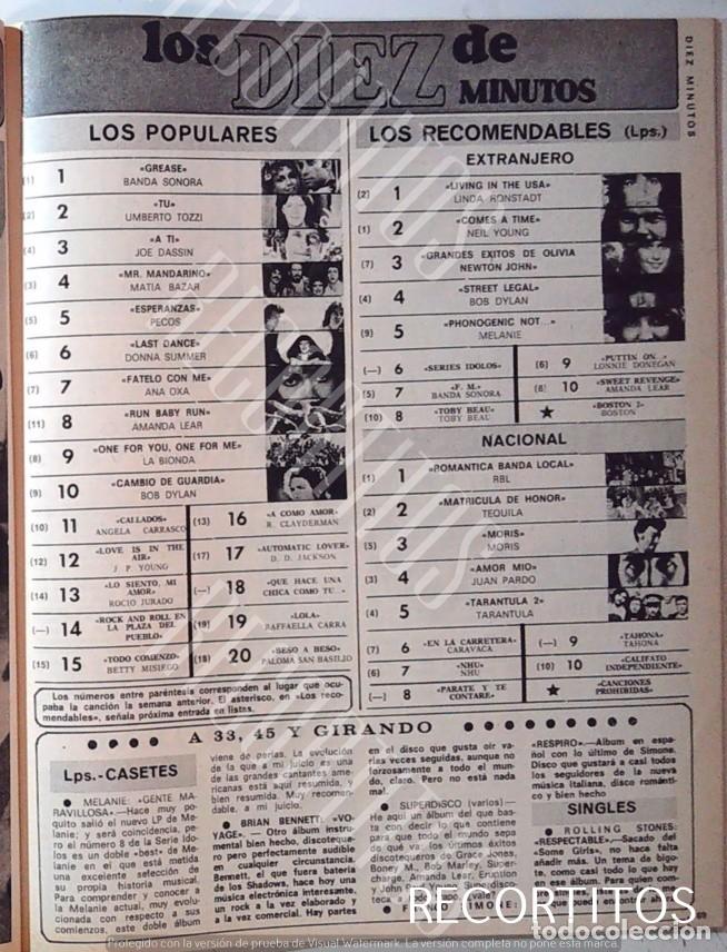 Collectionnisme de Revues et Journaux: OLIVIA NEWTON JOHN TRAVOLTA AMANDA LEAR UMBERTO TOZZI PECOS DONNA SUMMER BOB DYLAN MELANIE TEQUILA