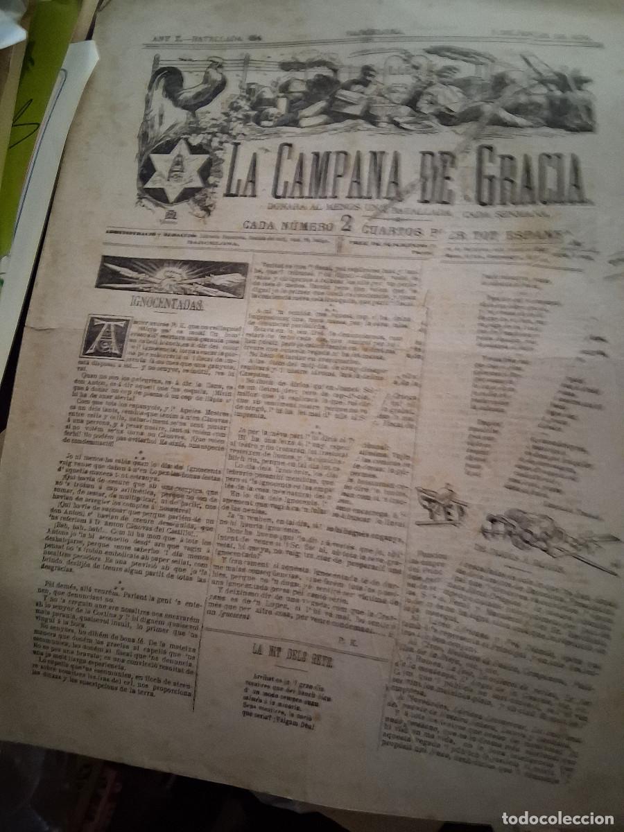 Coleccionismo de Revistas y Peri&oacute;dicos: CAMPANA DE GRACIA, La: Barcelona n&ordm;494, 5 de jener de 1879
