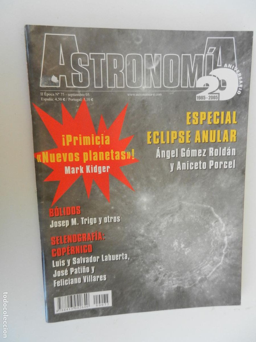 Coleccionismo de Revistas y Peri&oacute;dicos: TRIBUNA DE ASTRONOMIA Y UNIVERSO REVISTA N&ordm; 75- 09-2005 -ESPECIAL ECLIPSE ANULAR -VER INDICE