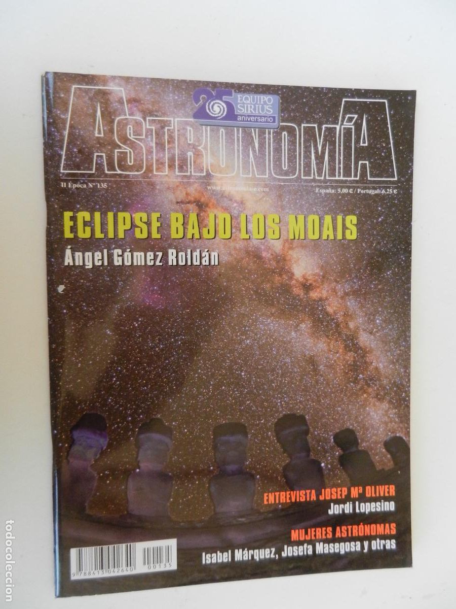 Collection Magazines and Newspapers: TRIBUNA DE ASTRONOMIA Y UNIVERSO REVISTA N&ordm; 135-09-2010-ECLIPSE BAJO LOS MOAIS - VER INDICE