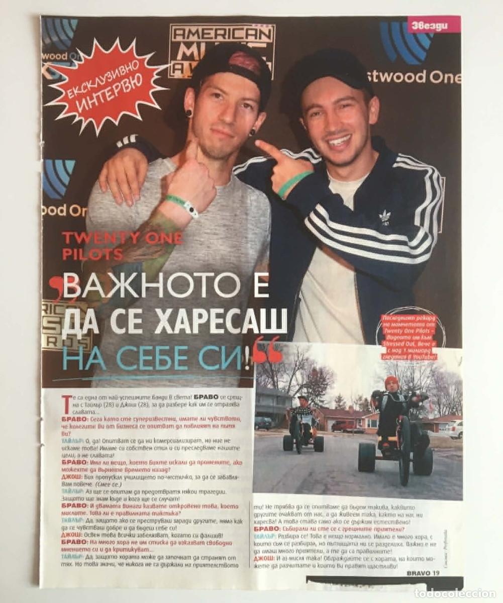 Coleccionismo de Revistas y Peri&oacute;dicos: Twenty One Pilots Rare Exclusive Interview Clipping A4 Bravo Magazine Bulgaria Music