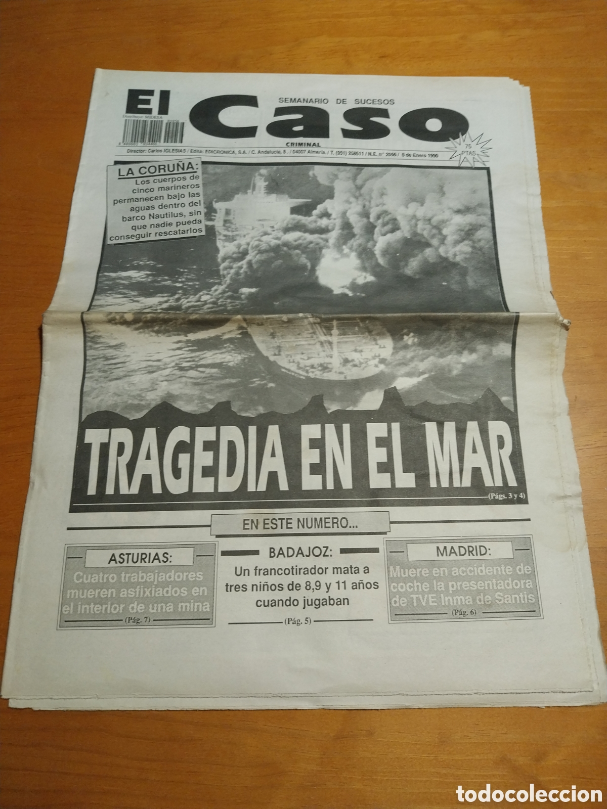 Colecionismo de Revistas e Jornais: EL CASO 1990 TRAGEDIA NAUTILUS CORU&Ntilde;A. MUERTE INMA DE SANTIS. MINA MOSQUITERA TRAGEDIA