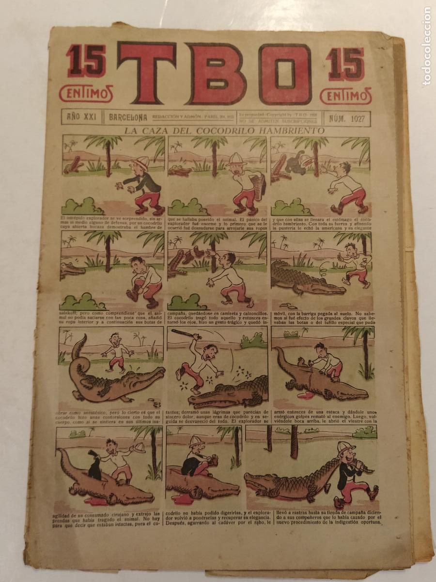 Collezionismo di Riviste e Giornali: TBO - A&Ntilde;O XXI NUMERO 1027 - TEBEO COMIC ANTIGUO - ORIGINAL -(V-28.251)