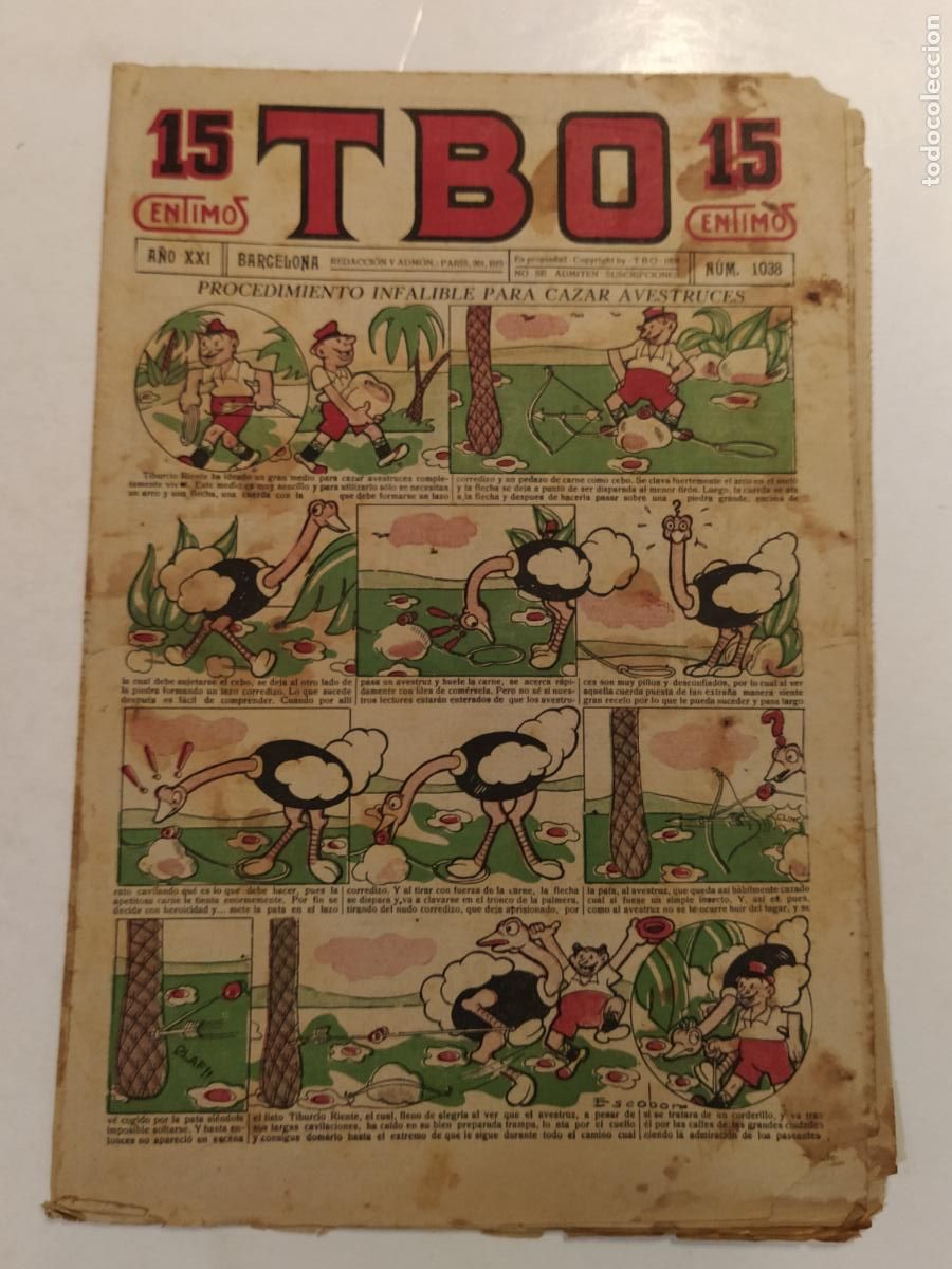 Colecionismo de Revistas e Jornais: TBO - A&Ntilde;O XXI NUMERO 1038 - TEBEO COMIC ANTIGUO - ORIGINAL -(V-28.251)